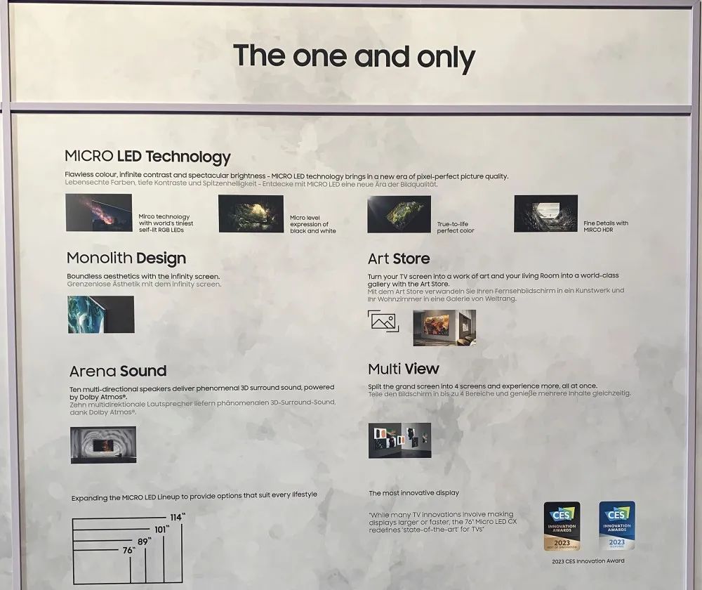 三星2024年度Micro LED电视产品线曝光：四个型号，起步尺寸76寸-视听圈