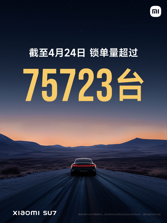 小米汽车亮相2024北京车展：雷军宣布小米SU7锁单75723台