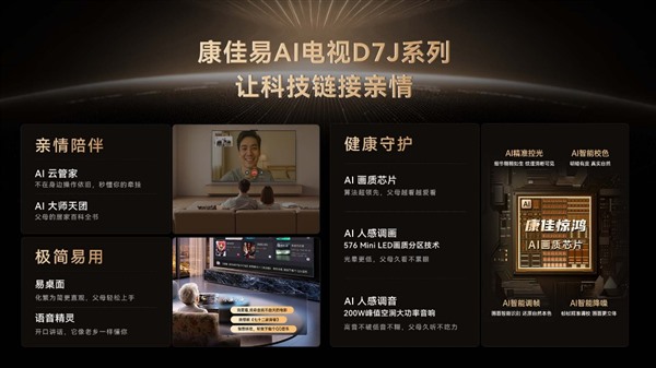 康佳易AI电视D7J系列新品：一天体验，读懂父母的电视需求